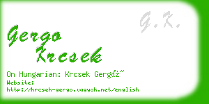 gergo krcsek business card